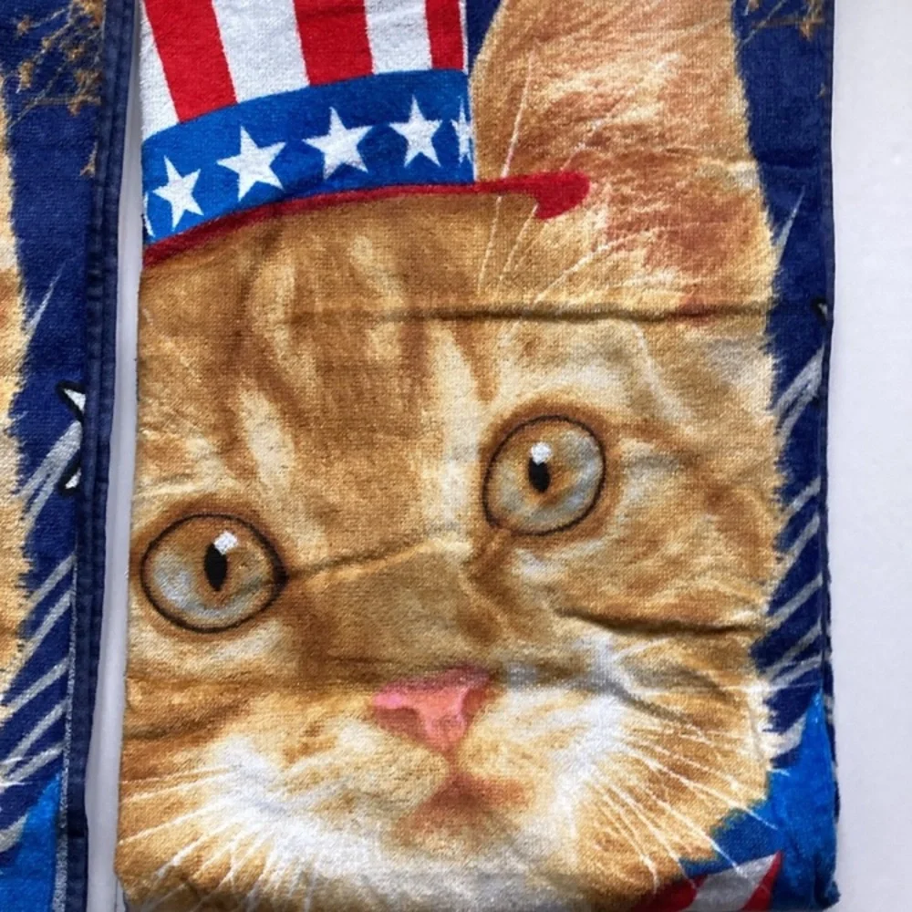 Patriotic Cat Beach Towels Lot of 2